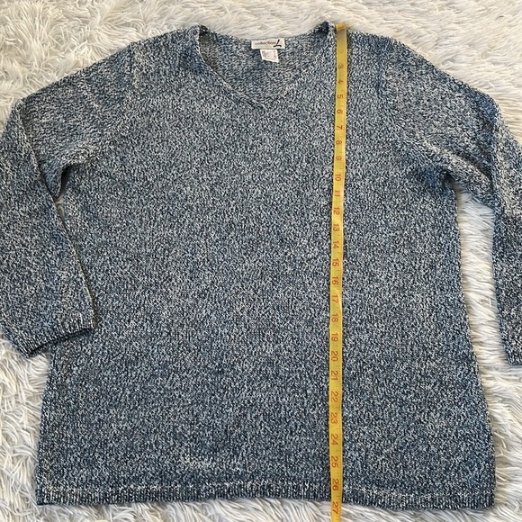 Collection L Women’s Long Sleeve V-Neck Sweater blue Mottled size 14 - Picture 6 of 7